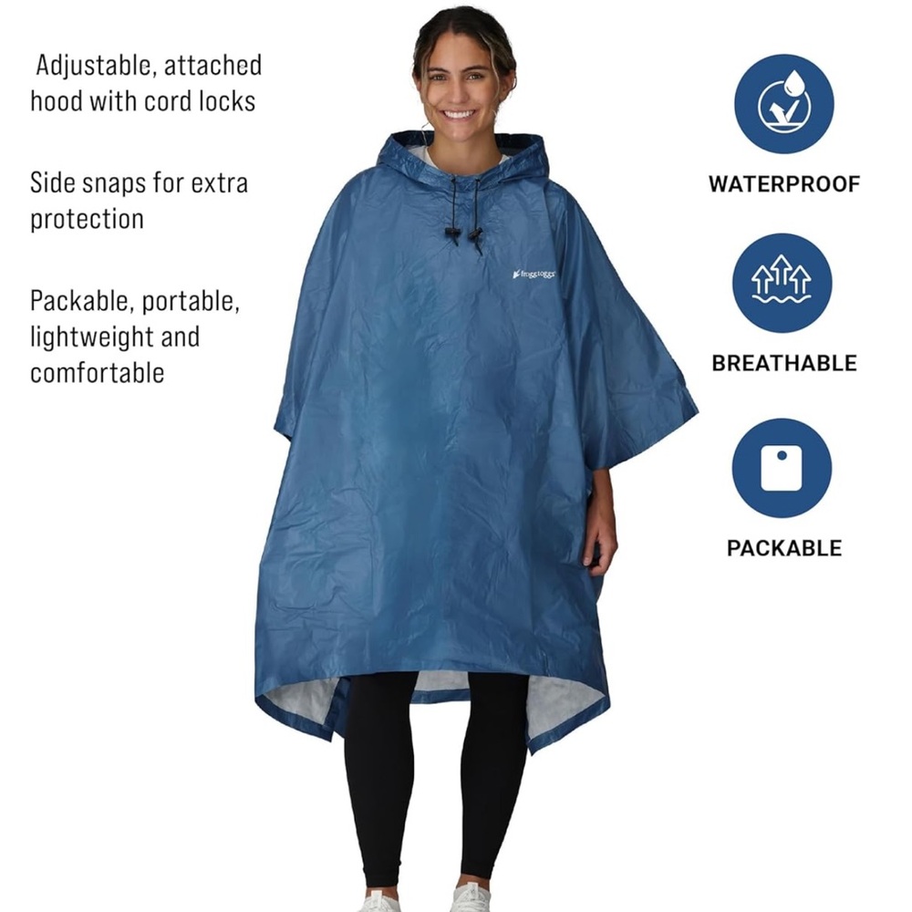 FROGG TOGGS Ultra-lite2‎ Waterproof, Breathable Rain Poncho, Adult /Youth Sizes